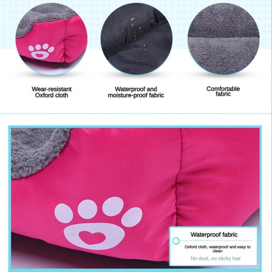 "Plush All-Season Dog Bed & Cat Nest - Washable, Waterproof, & Cozy"