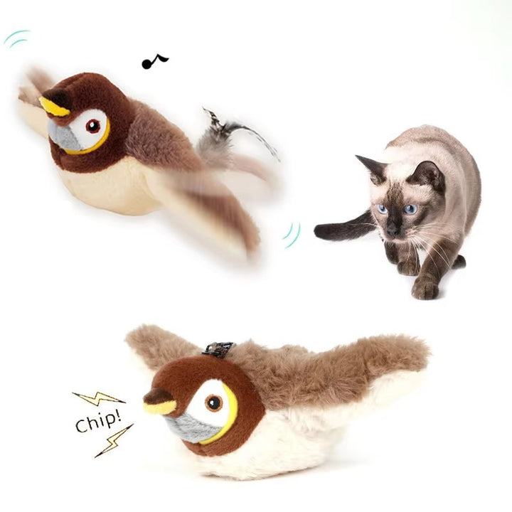 Rechargeable Touch Sensitive Chirping Bird Toy for Cats