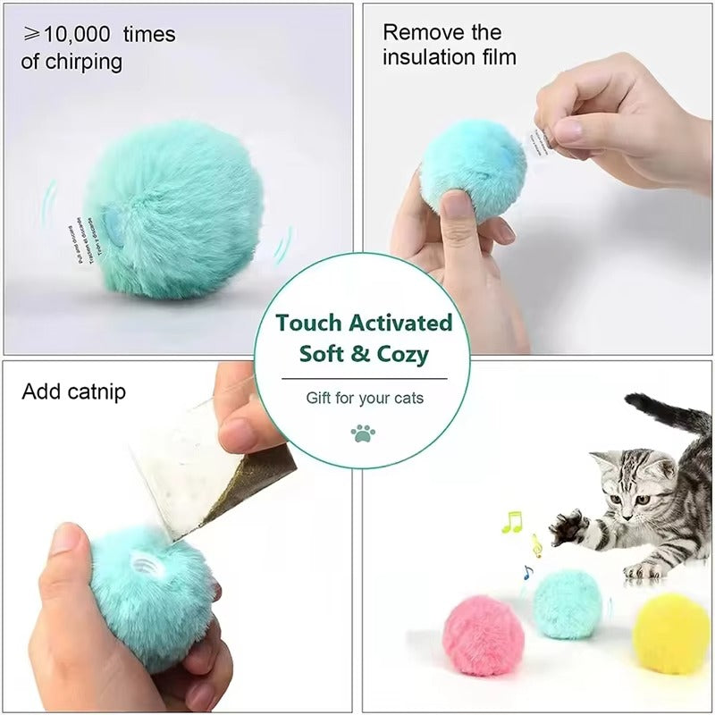 Plush Electric Cat Toy with Touch and Sound