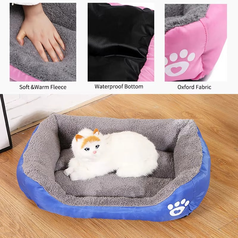 "Plush All-Season Dog Bed & Cat Nest - Washable, Waterproof, & Cozy"