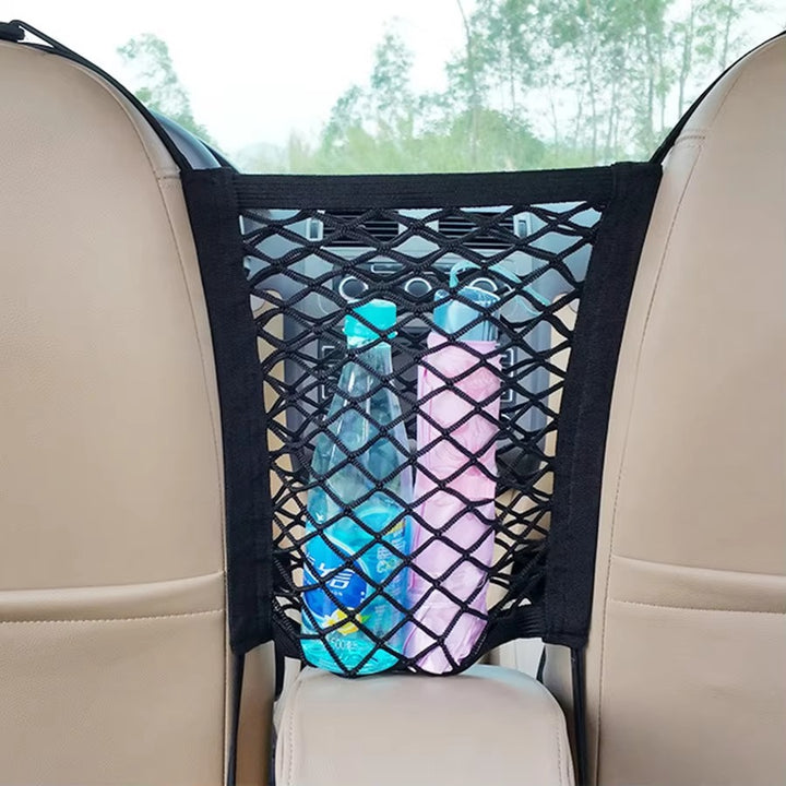 "Automatic Pet Car Barrier with Safety Mesh & Storage Bag"