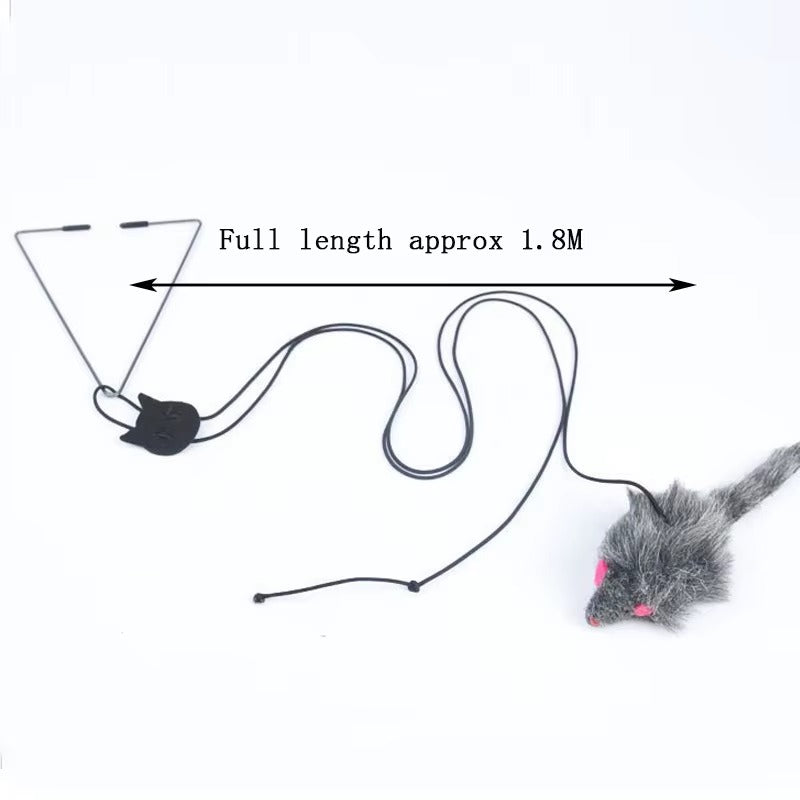Hanging Mouse Teaser Cat Toy with Elastic Clip