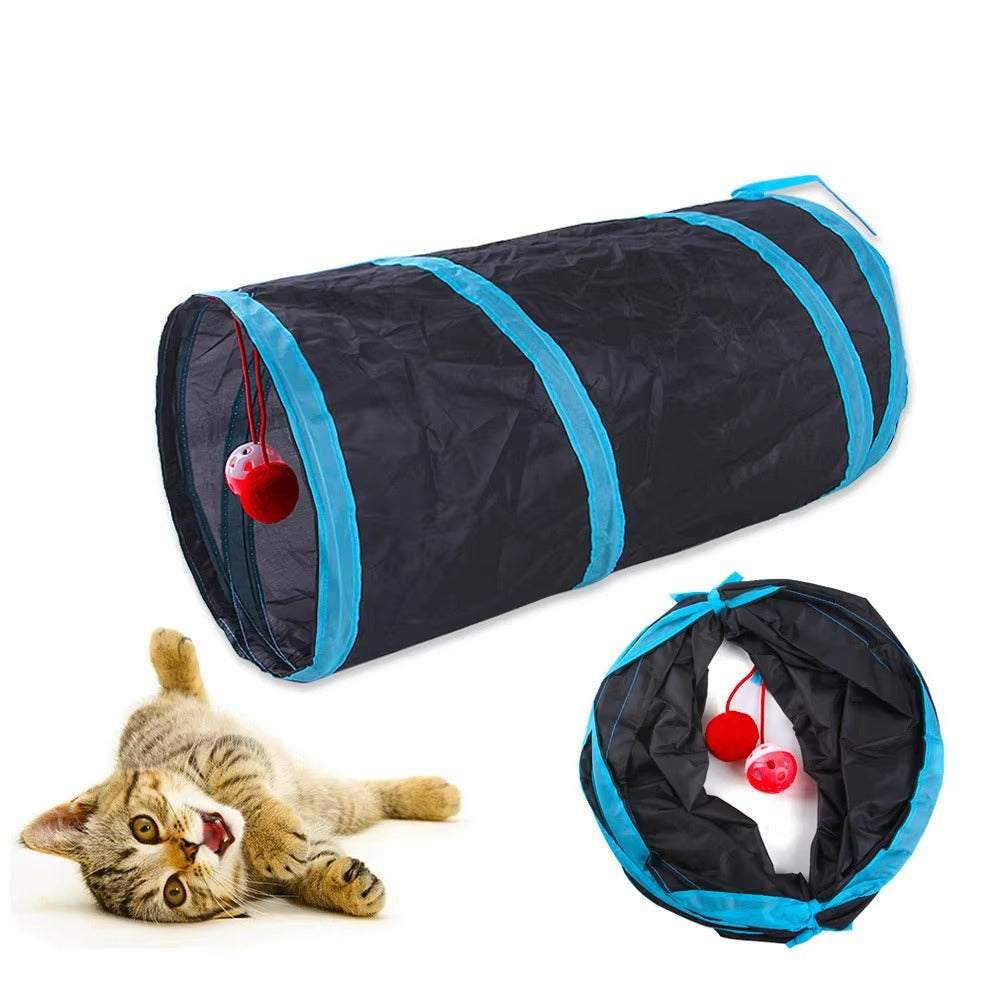 "Foldable Cat Tunnel - Interactive Pet Toy for Indoor Play"