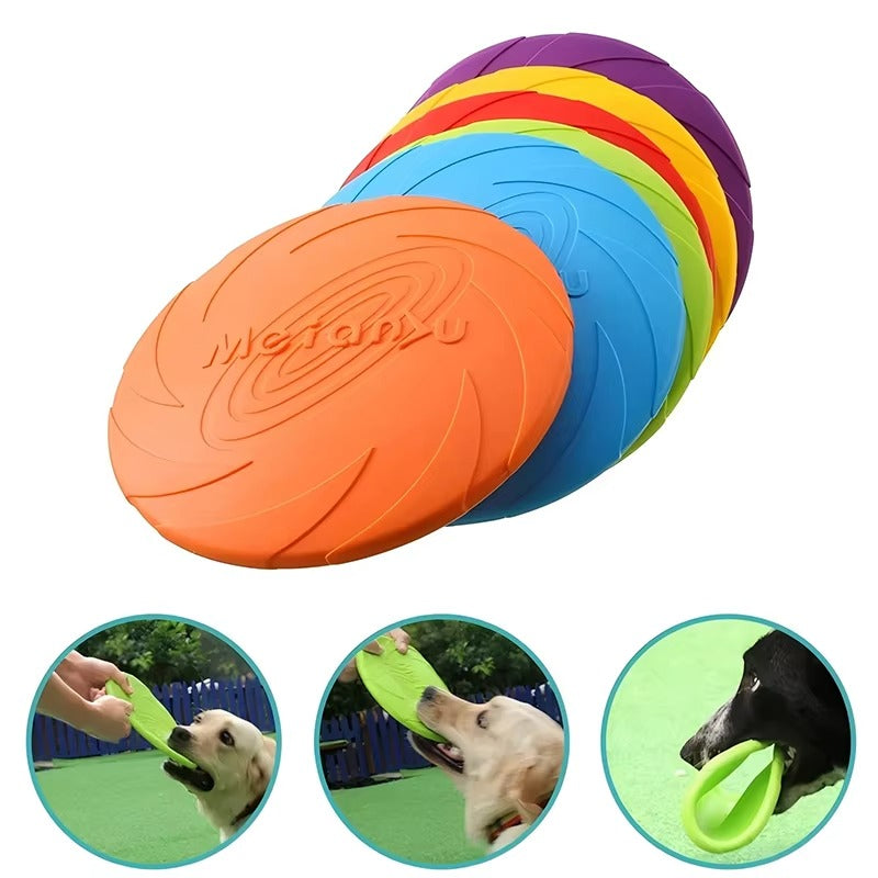 "Interactive Silicone Flying Disc - Fashionable Chew Toy for Dogs"