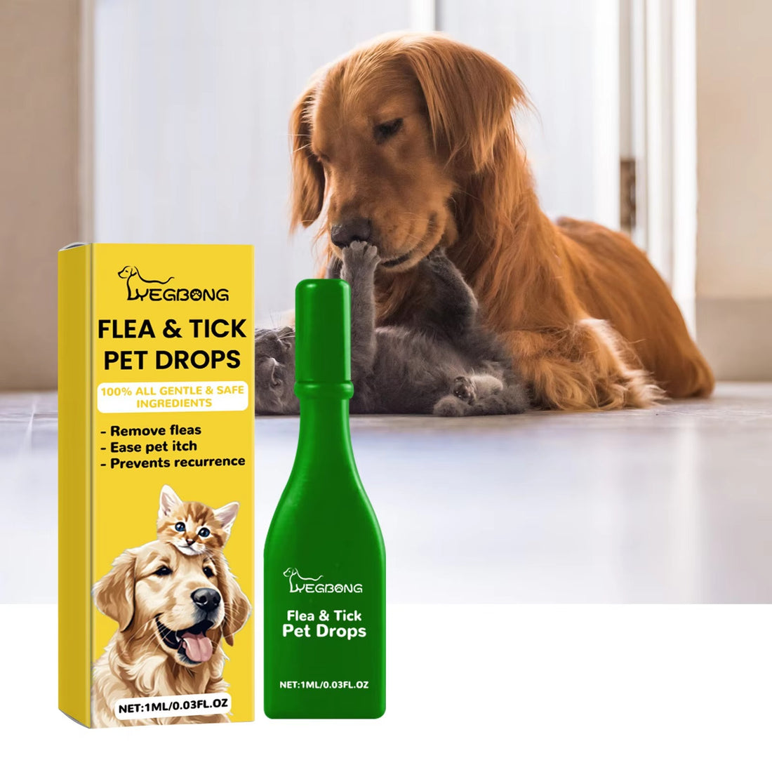 Effective Cat Anti-Flea Drops - External Insect Repellent for Skin Itching Relief
