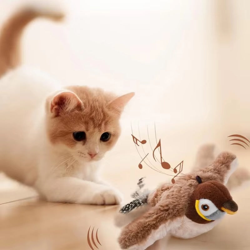 Rechargeable Touch Sensitive Chirping Bird Toy for Cats