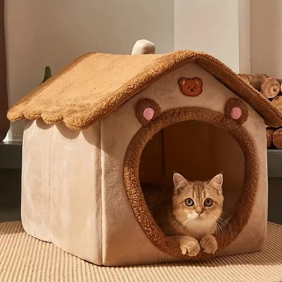 Foldable Pet House: Removable Washable Cat House and Puppy Cave