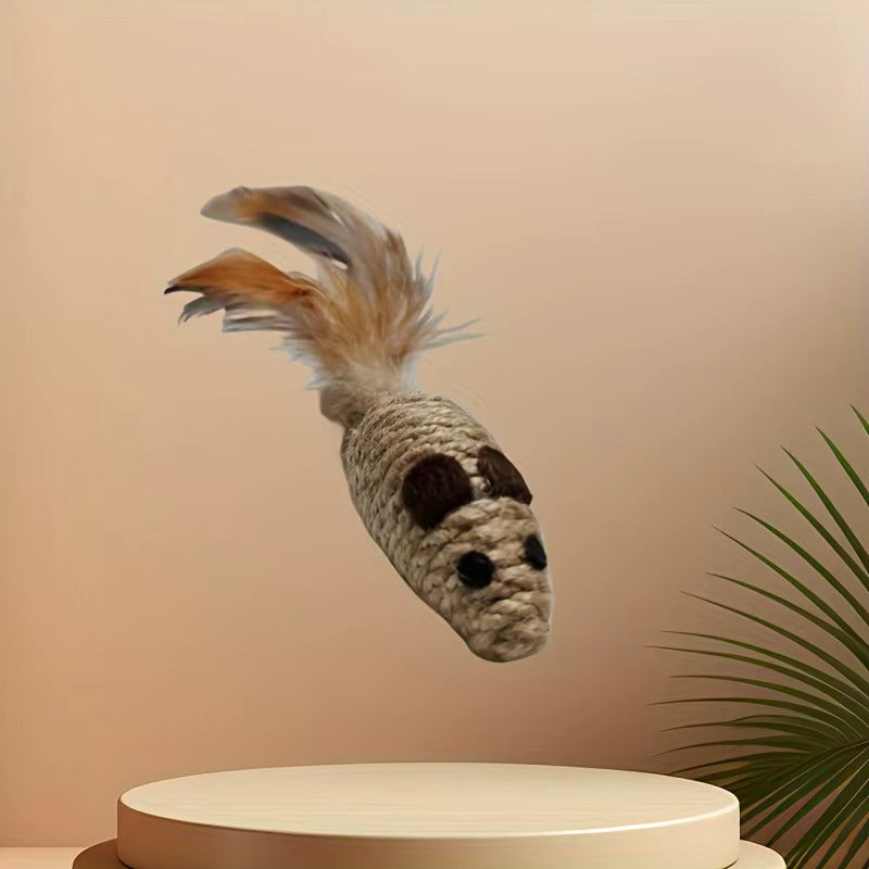 Interactive Sisal Mouse Cat Toy Set