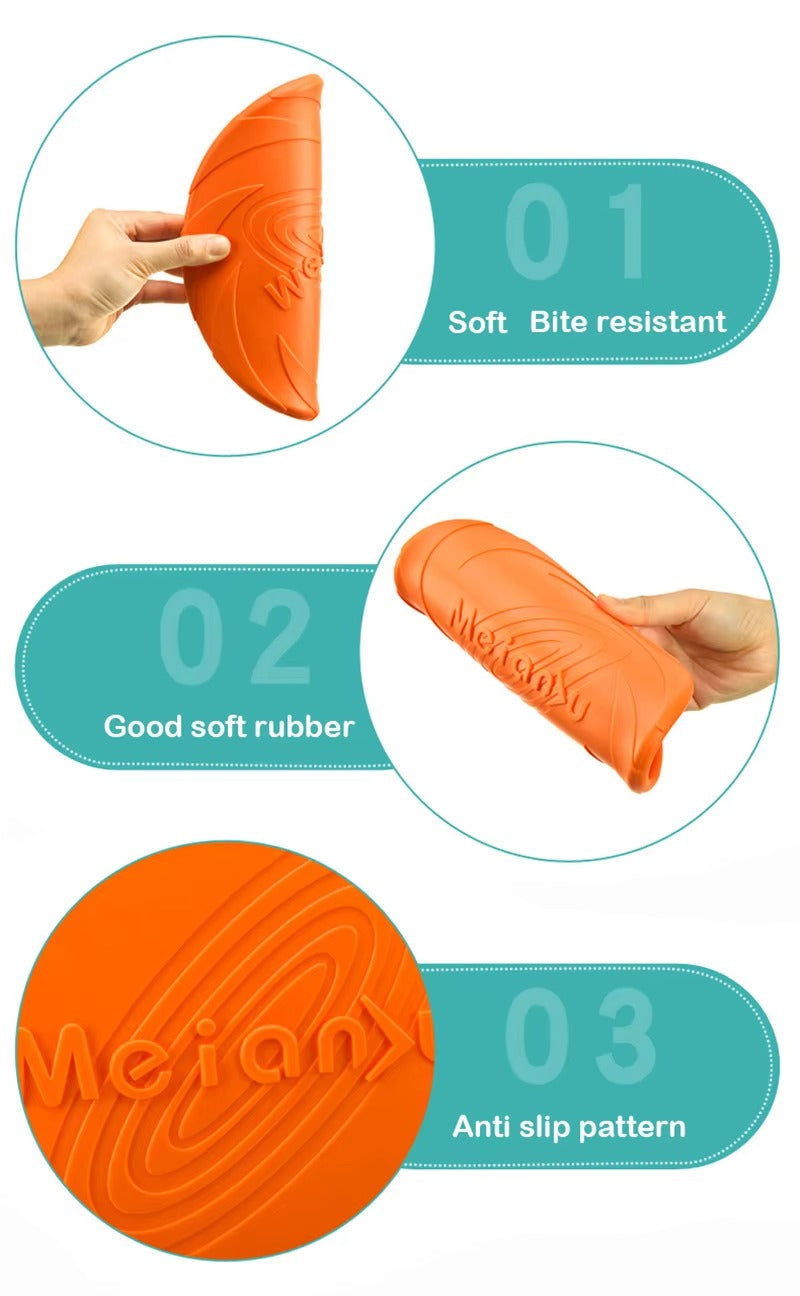 "Interactive Silicone Flying Disc - Fashionable Chew Toy for Dogs"