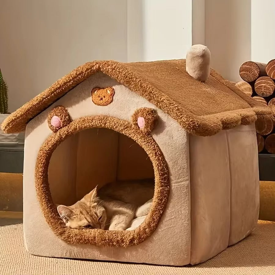 Foldable Pet House: Removable Washable Cat House and Puppy Cave