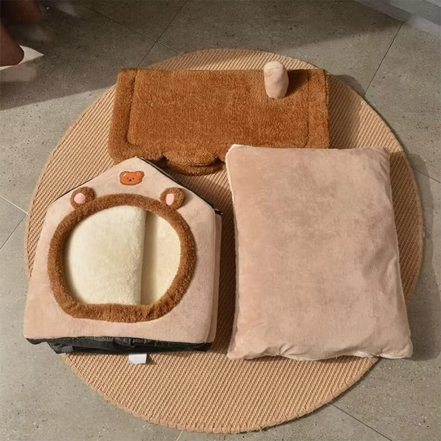 Foldable Pet House: Removable Washable Cat House and Puppy Cave