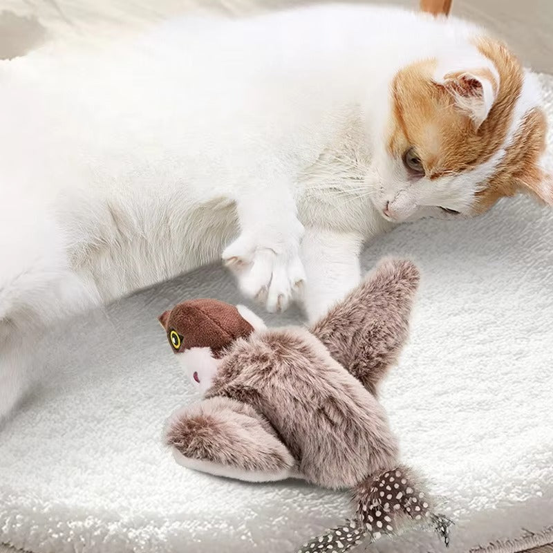 Rechargeable Touch Sensitive Chirping Bird Toy for Cats