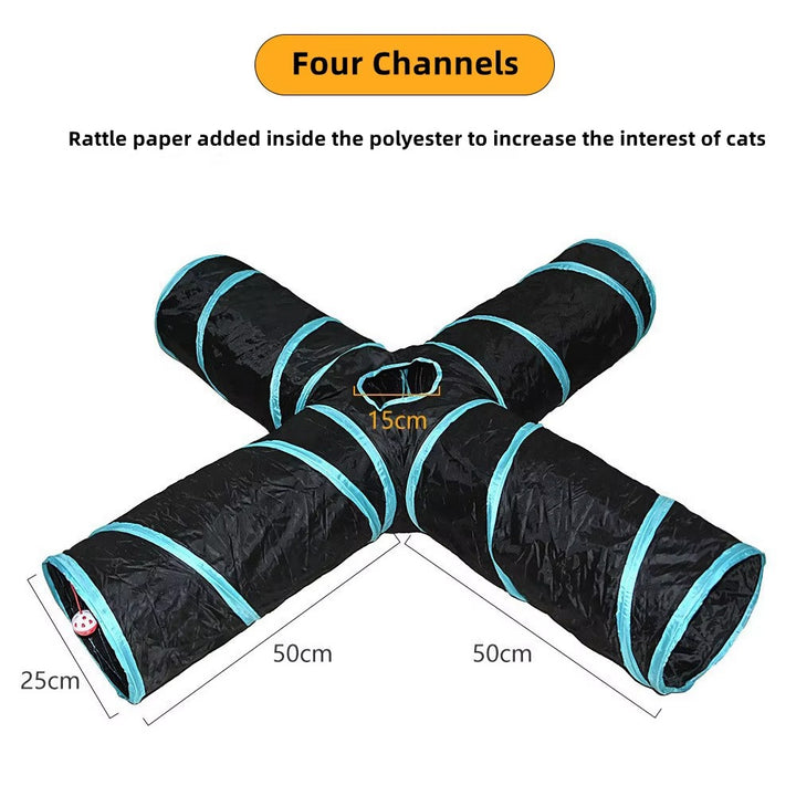 "Foldable Cat Tunnel - Interactive Pet Toy for Indoor Play"