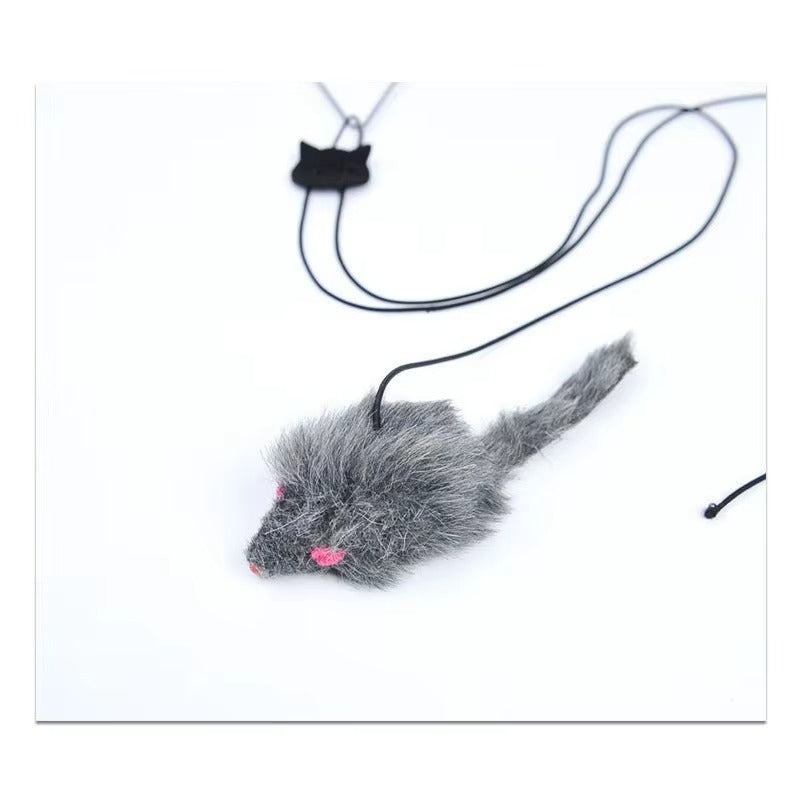 Hanging Mouse Teaser Cat Toy with Elastic Clip