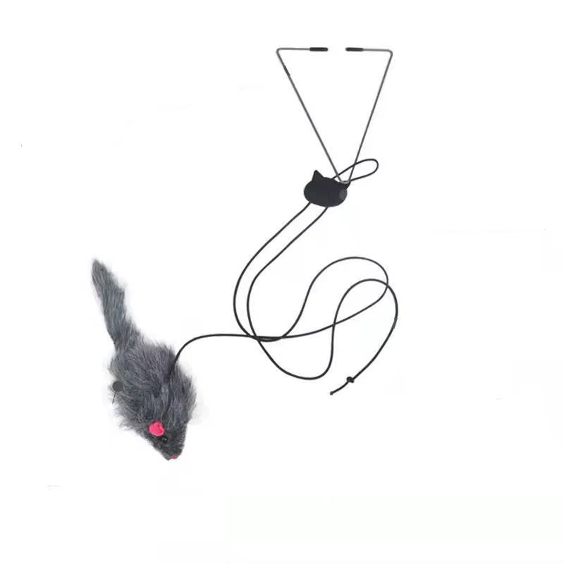 Hanging Mouse Teaser Cat Toy with Elastic Clip