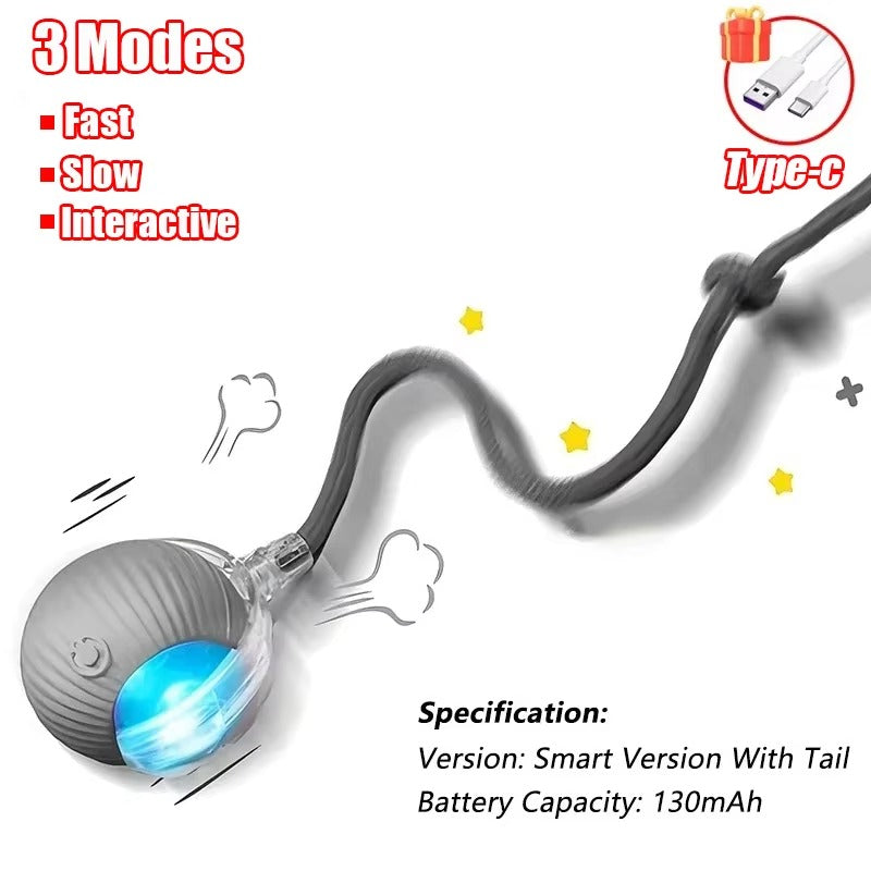 Rechargeable Rolling Ball with Faux Tail