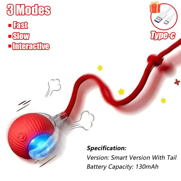 Rechargeable Rolling Ball with Faux Tail